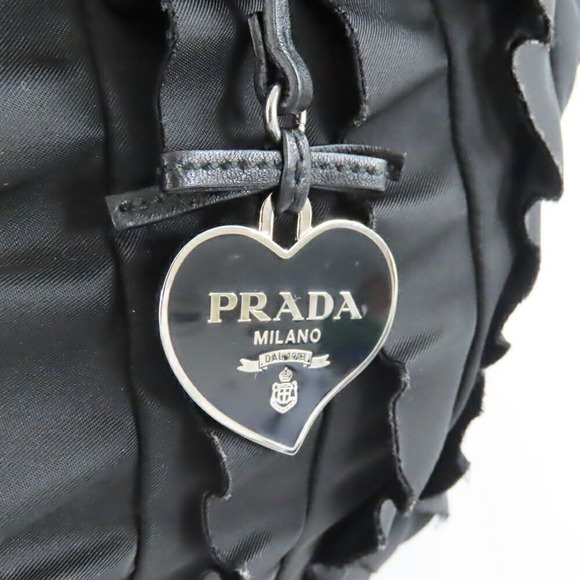 Prada Handbag Frill Nylon x Leather Black - Picture 9 of 9